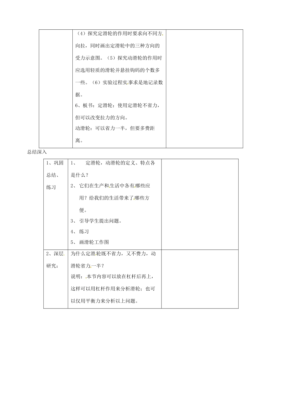 九年级科学上册《3.2 滑轮》教案 （新版）华东师大版-（新版）华东师大版初中九年级上册自然科学教案_第3页