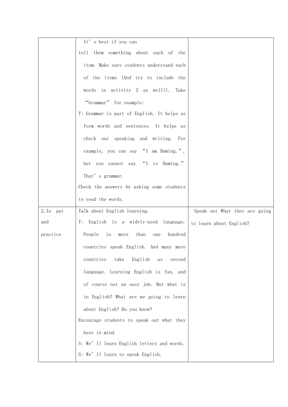八年级英语上册 Module 1 Unit1教学设计 外研版_第2页
