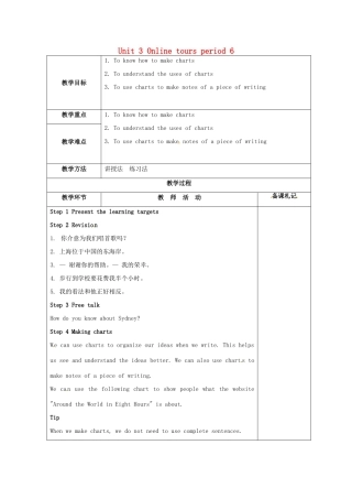 八年级英语下册 Unit 3 Online tours period 6教案 （新版）牛津版-（新版）牛津版初中八年级下册英语教案