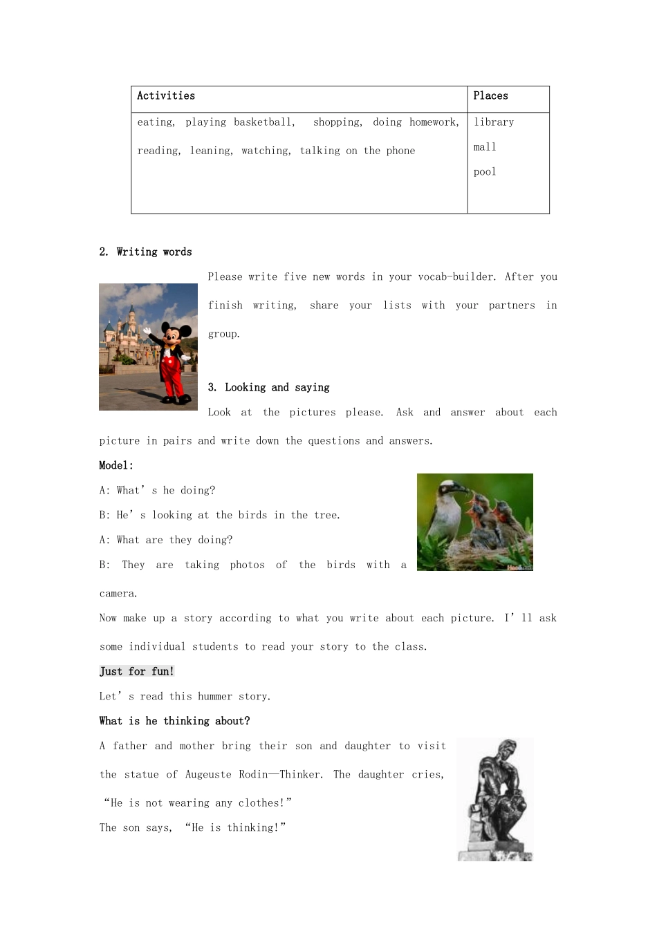 四川省江油市七年级英语下册《unit5I’m watching TV》教案 Self Check 人教新目标版_第2页