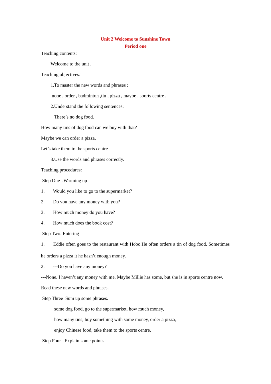 七年级英语7B Unit 3 Finding your wany Welcome to the unit . 教案 牛津版_第1页