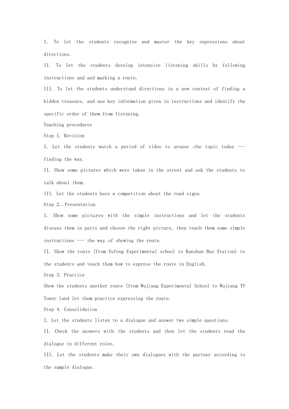 七年级英语下册 Unit 3 Finding your way Integrated skills教案 牛津版_第3页