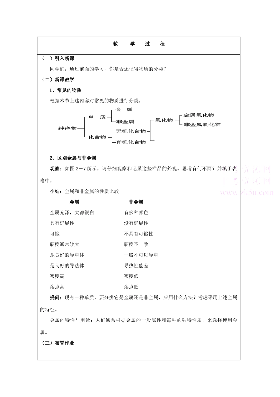 九年级科学上：第2章第1节 物质的分类和利用教案（第3课时）浙教版_第2页