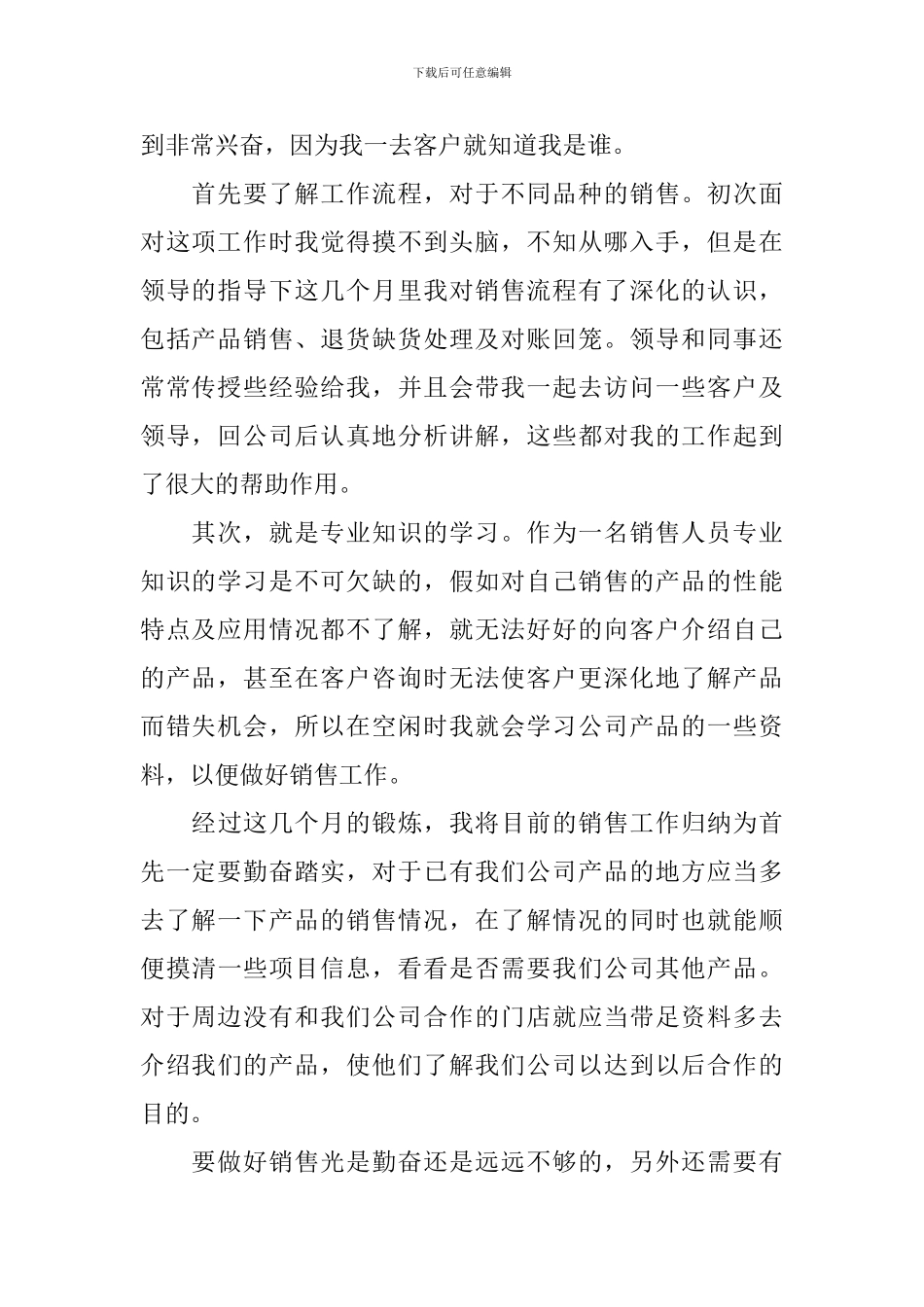 销售员个人试用期工作总结_第2页