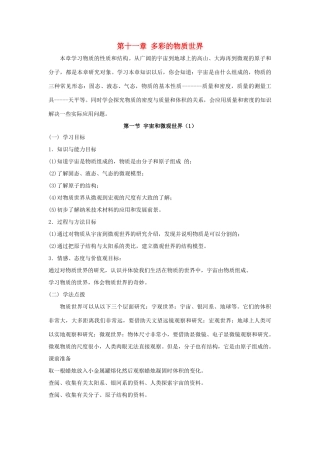 九年级物理：第十一章多彩的物质世界教案（人教新课标）