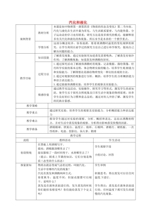 八年级物理上册《2.2 汽化和液化》教案1 苏科版-苏科版初中八年级上册物理教案