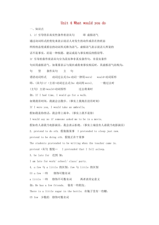 九年级英语 Unit 4 What would you do精品备课资料 人教新目标版