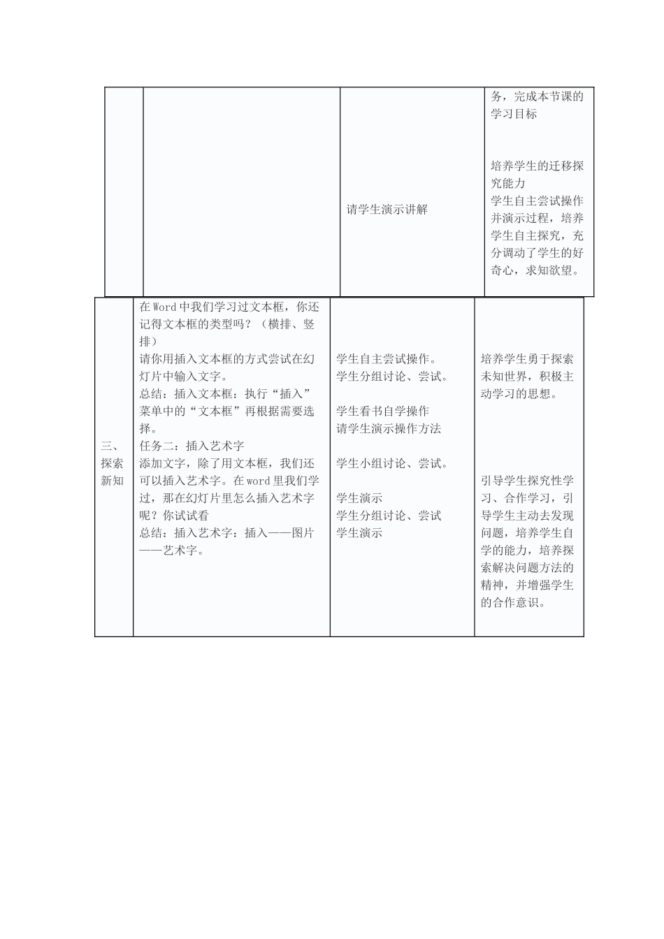 七年级信息技术 第11课 制作多媒体演示文稿教案 新人教版-新人教版初中七年级全册信息技术教案_第3页