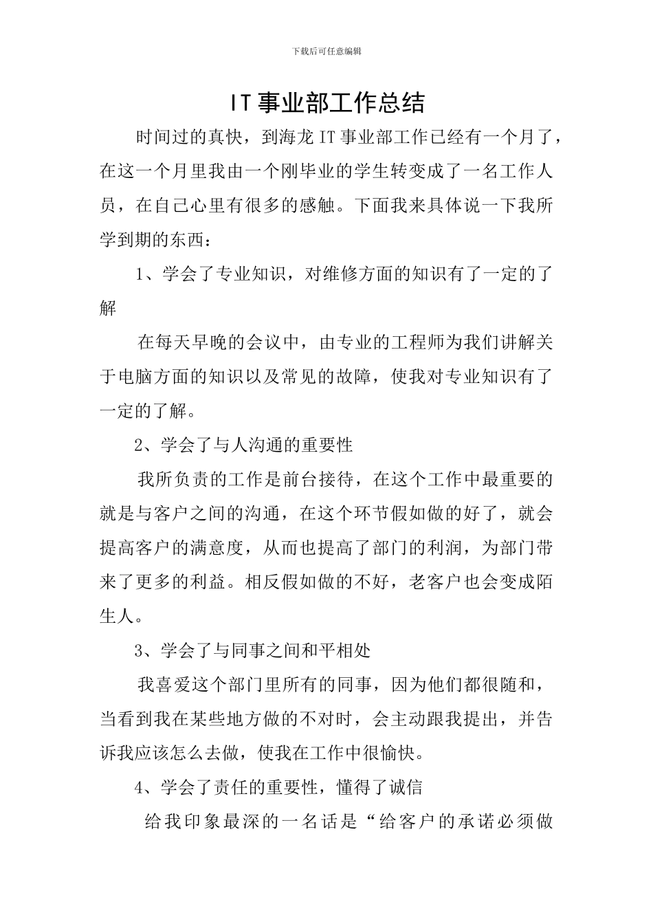 IT事业部工作总结_第1页