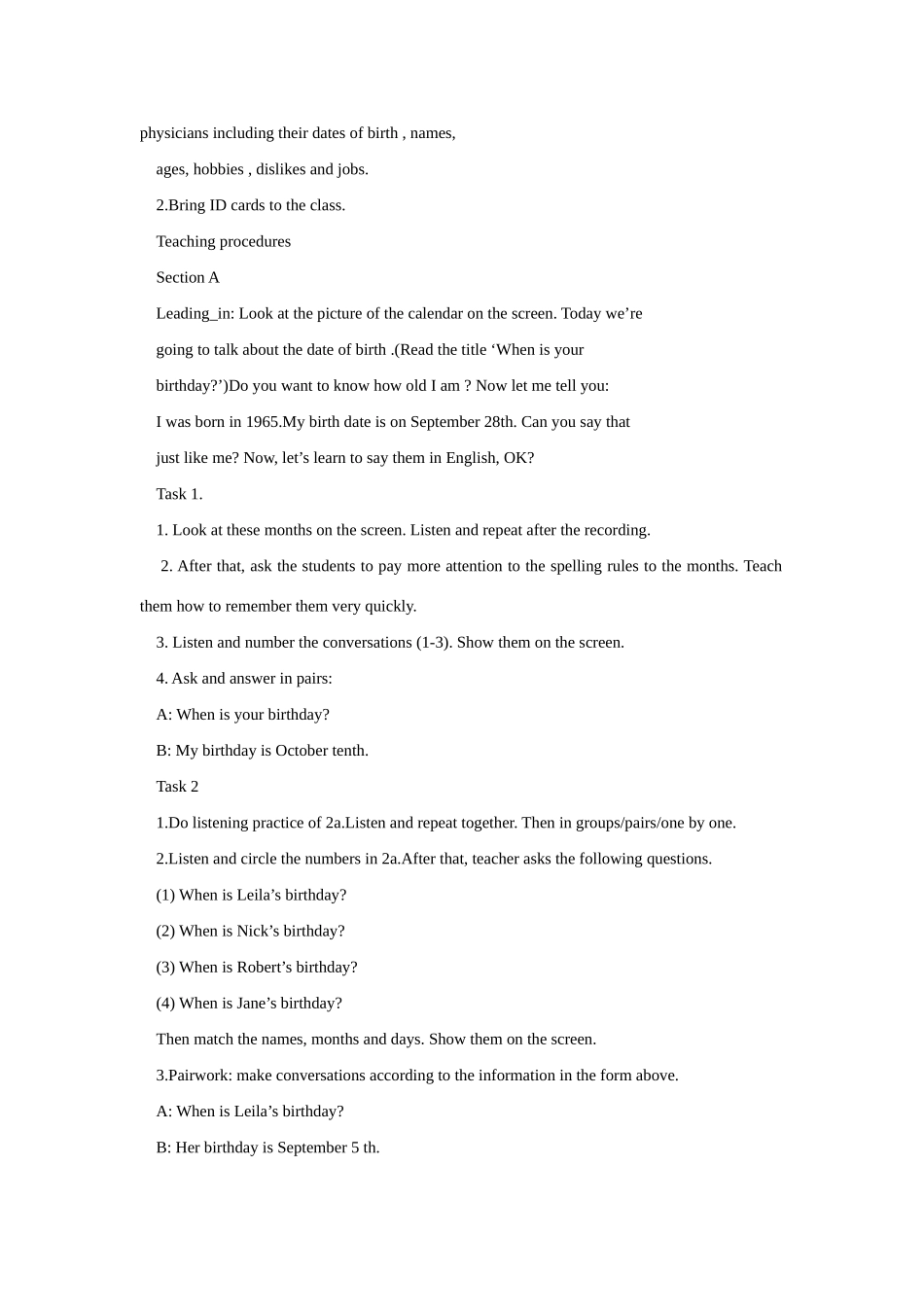 七年级英语上册Unit8教案_第2页