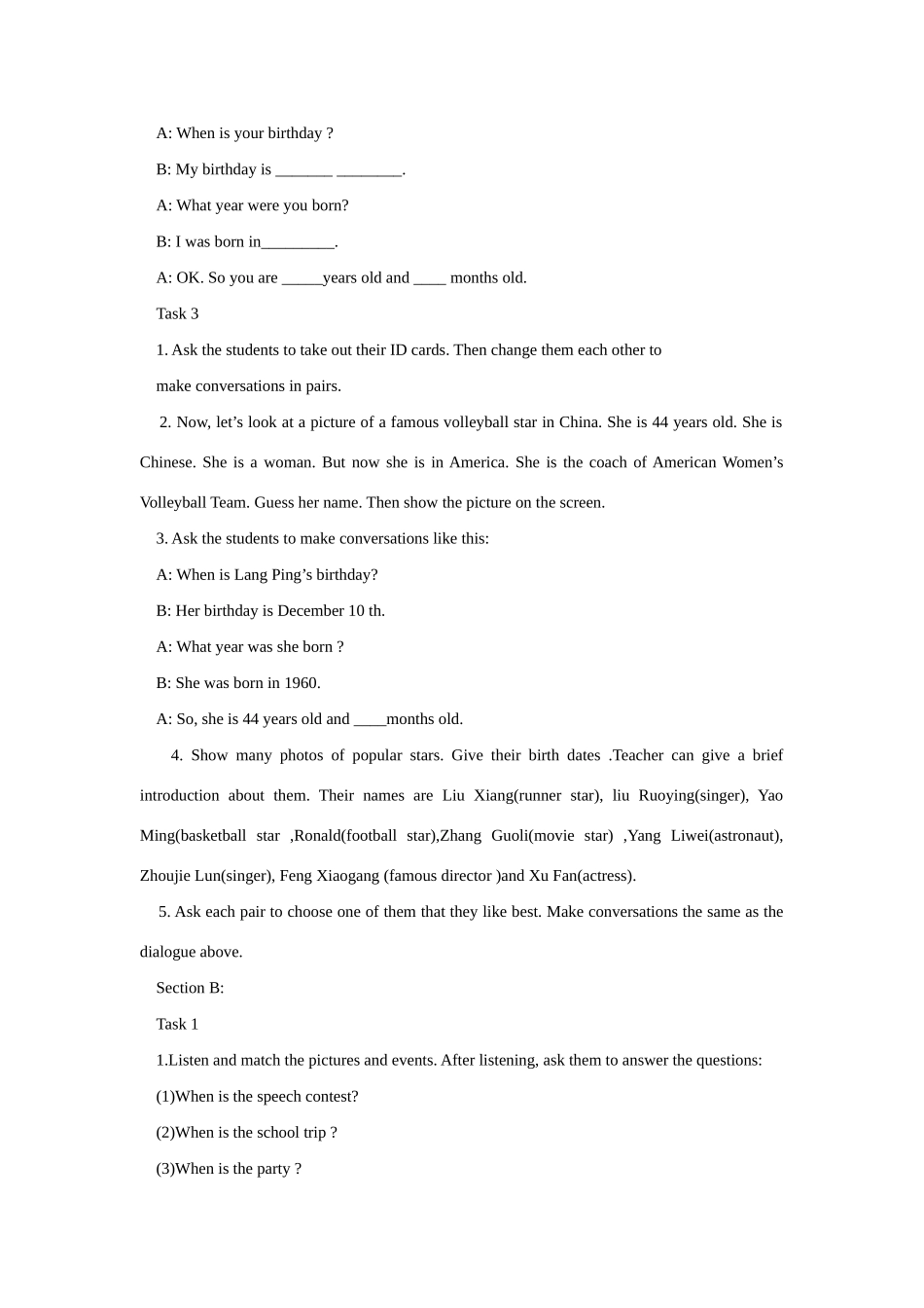 七年级英语上册Unit8教案_第3页