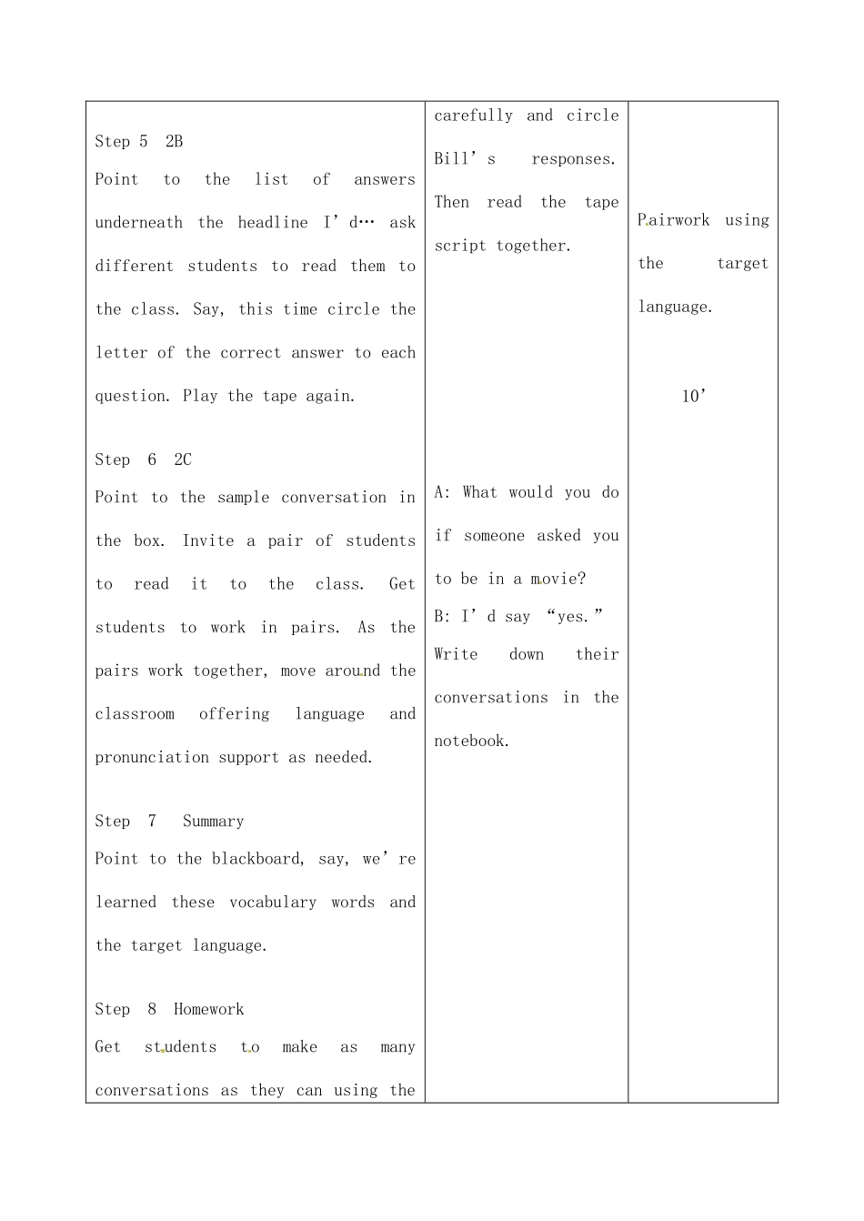 吉林省四平市第十七中学九年级英语全册《Unit 4 What wouid you do》（第4课时）教案 人教新目标版_第3页