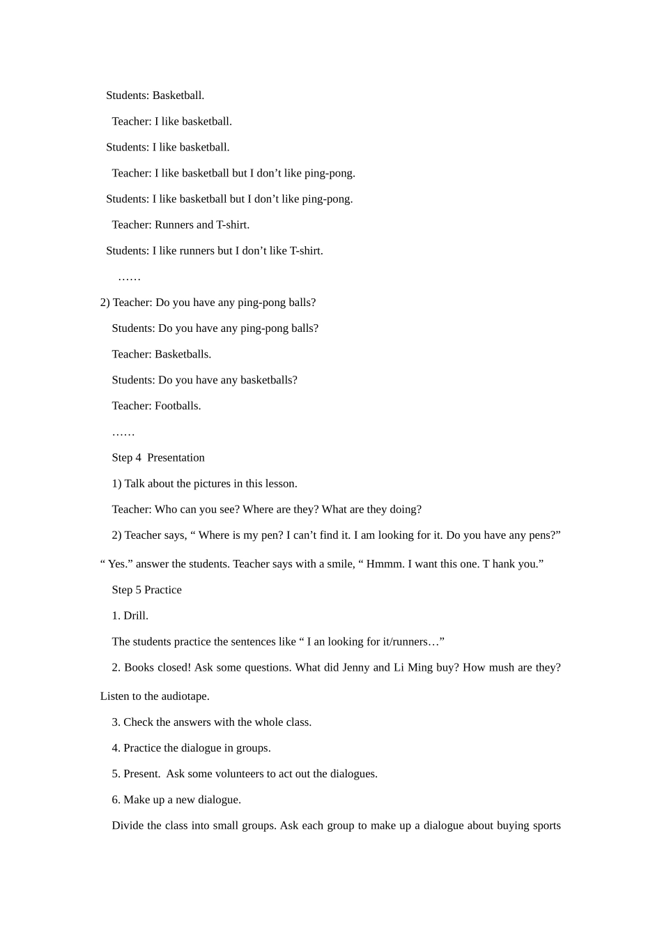 七年级英语下册 Unit7 Sports and good Health Lesson49-Lesson52教案 冀教版_第2页
