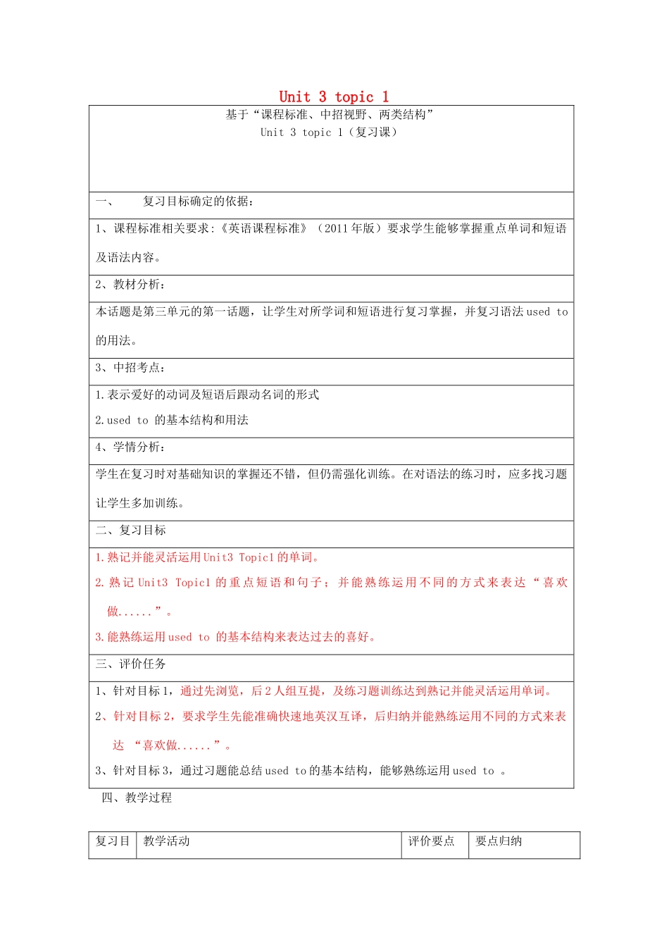 八年级英语上册 Unit 3 Our Hobbies Topic 1 What’s your hobby复习课教学设计 （新版）仁爱版-（新版）仁爱版初中八年级上册英语教案_第1页