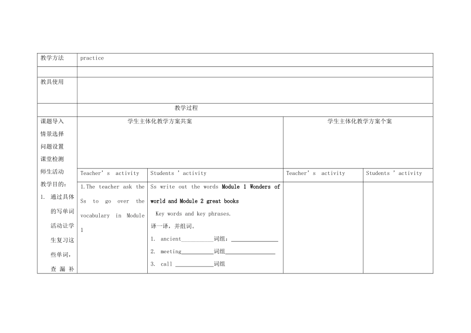 九年级英语上册 1-2复习教案 外研版_第2页