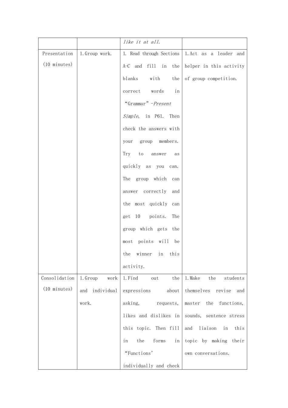 七年级英语上册 Unit 3 Getting together Topic 1 Does he speak Chinese Section D教案 （新版）仁爱版_第3页
