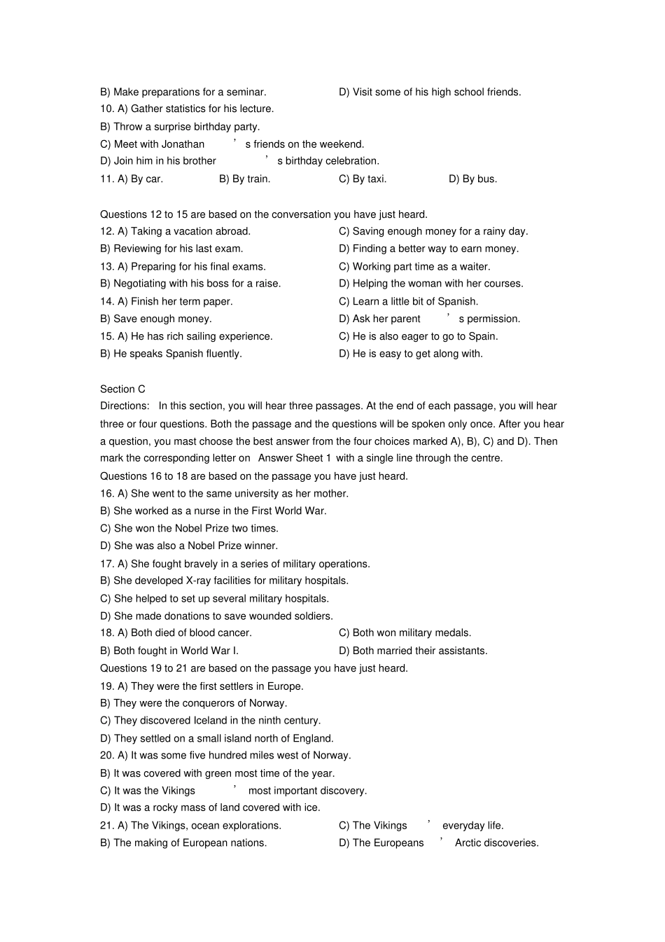 2017年12月英语四级真题和答案解析第二套_第2页