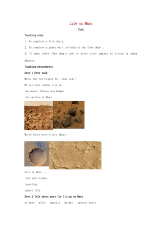 九年级英语下册 Unit 1 Life on Mars Task教案 牛津版-牛津版初中九年级下册英语教案