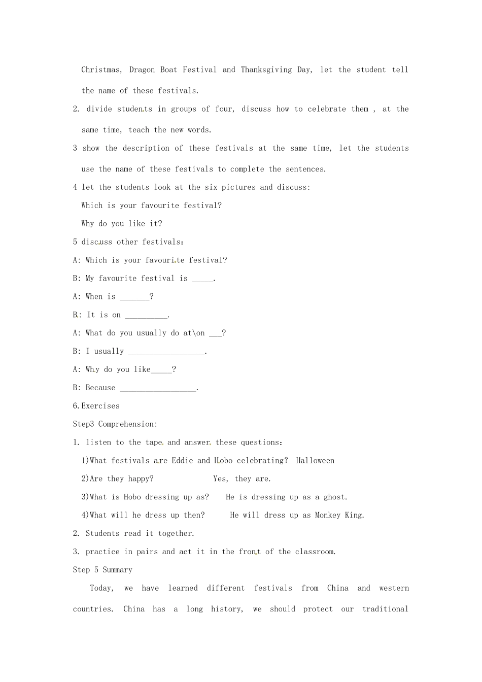 七年级英语上册 Unit 5 Let’s celebrate Comic strip  Welcome to the unit教案 （新版）牛津版-（新版）牛津版初中七年级上册英语教案_第2页