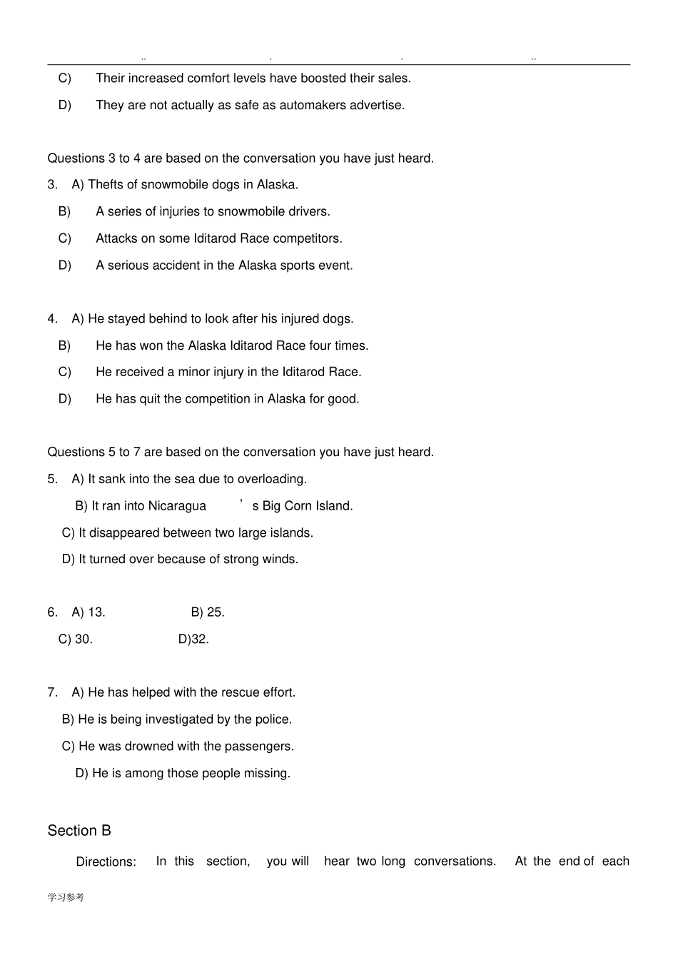 2017年6月大学英语四级真题试卷与答案第2套_第2页