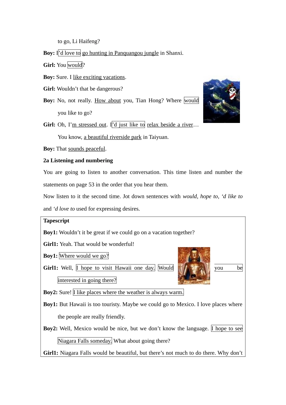 人教新目标九年级英语Unit7 Where would you like to visit全英精品教案_第3页
