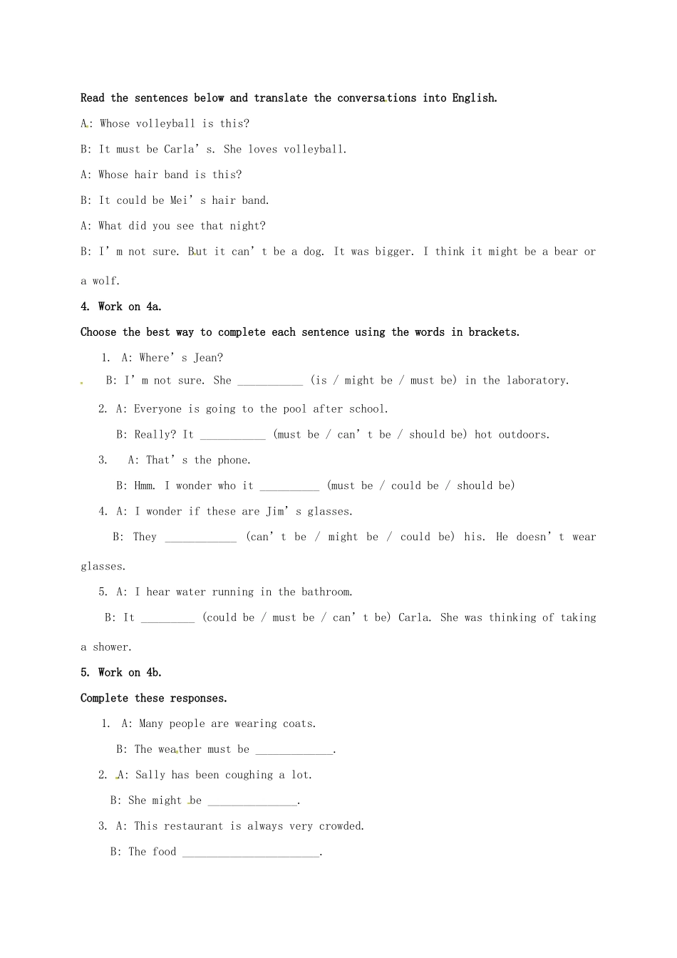 九年级英语全册 Unit 3 It must belong to Carla The Fifth Period教案 鲁教版五四制-鲁教版五四制初中九年级全册英语教案_第2页