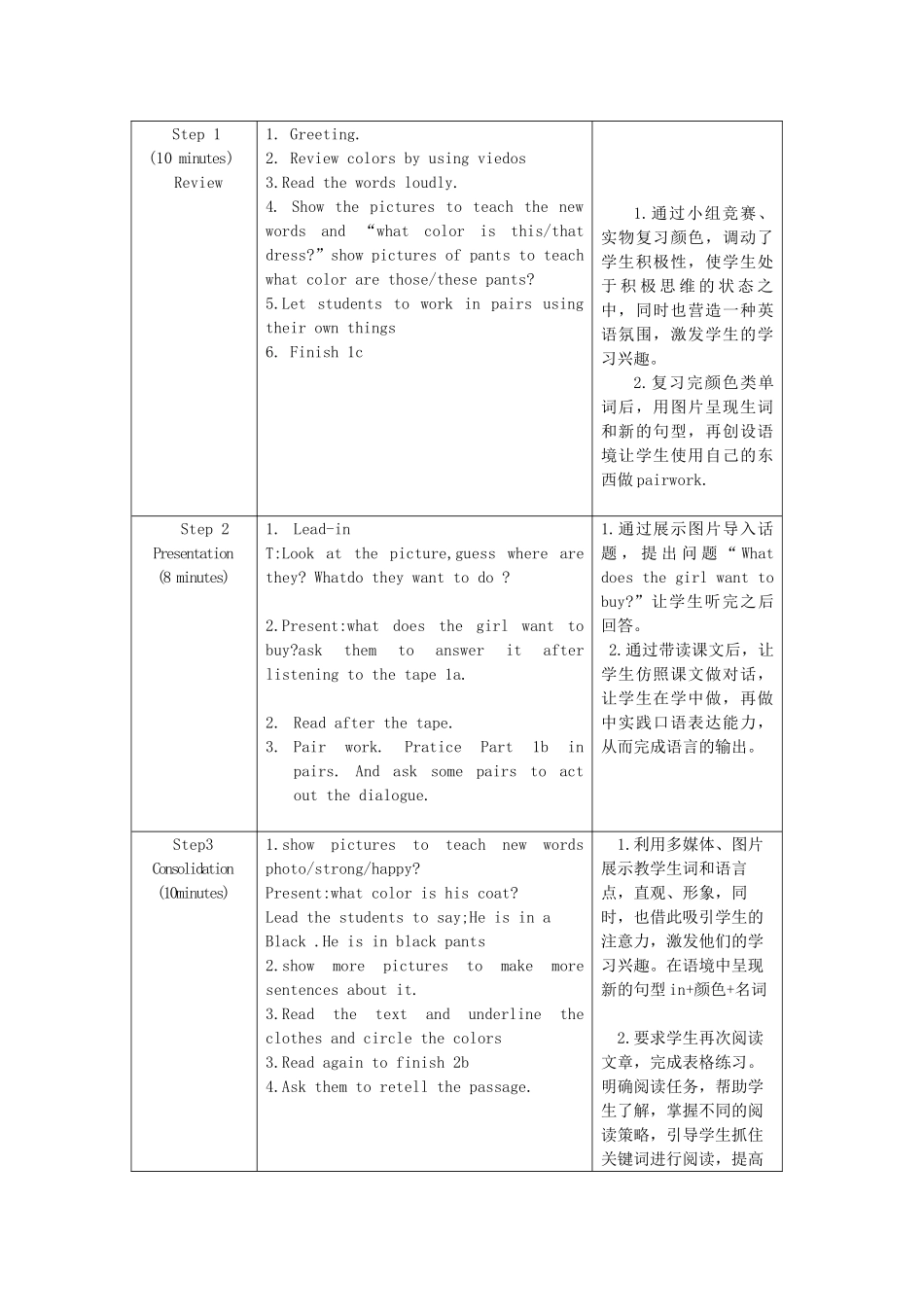 七年级英语上册 Unit 2 Topic 2 What does she look like Section C教学设计 （新版）仁爱版-（新版）仁爱版初中七年级上册英语教案_第3页