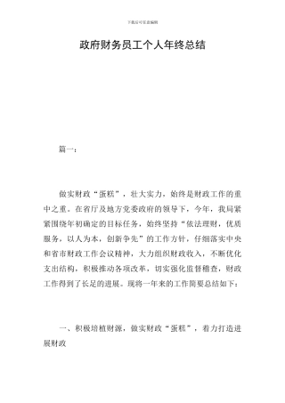 政府财务员工个人年终总结