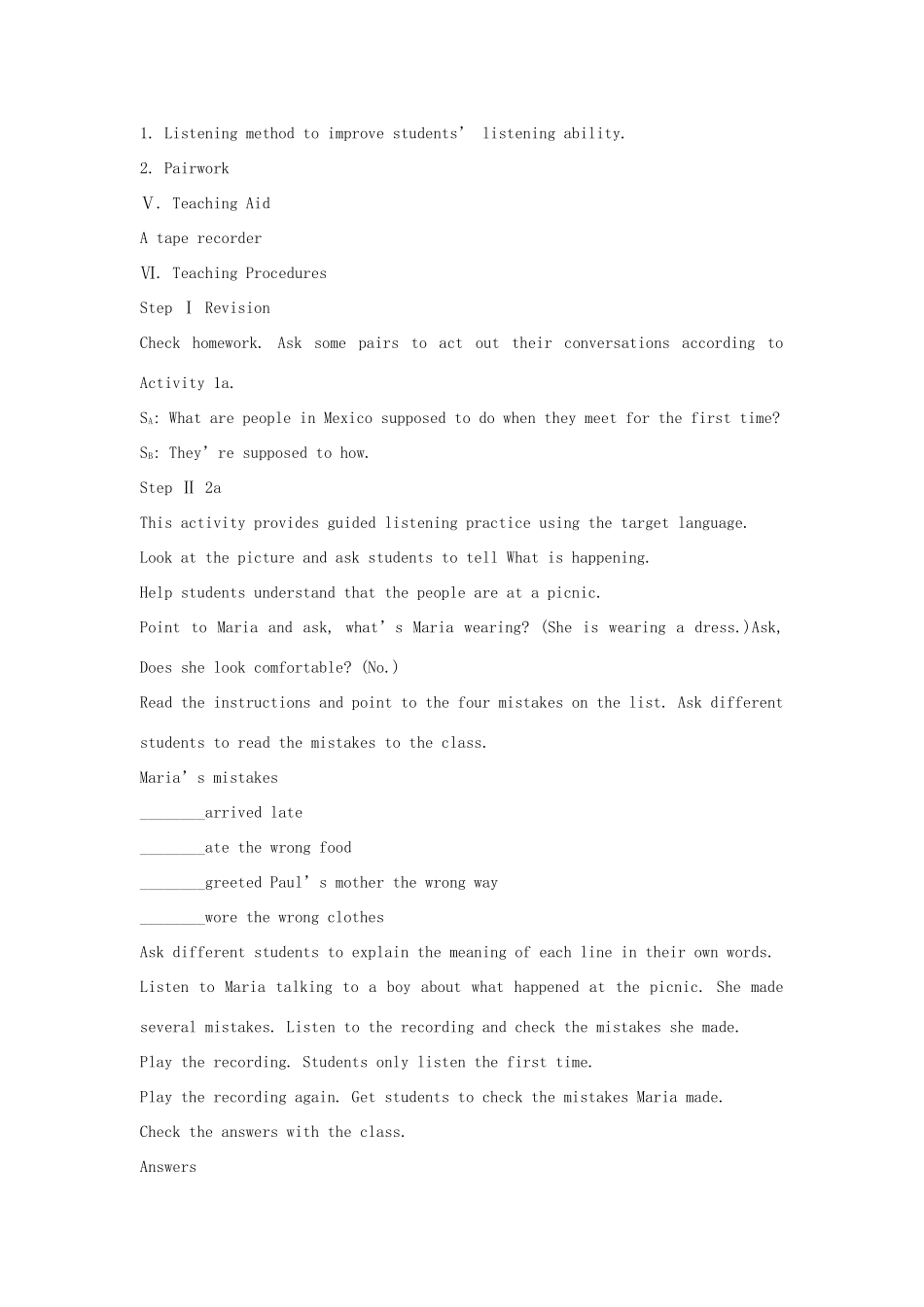 九年级英语全册 Unit 12 You’re supposed to shake hands The 2nd Period示范教案 人教新目标版_第2页