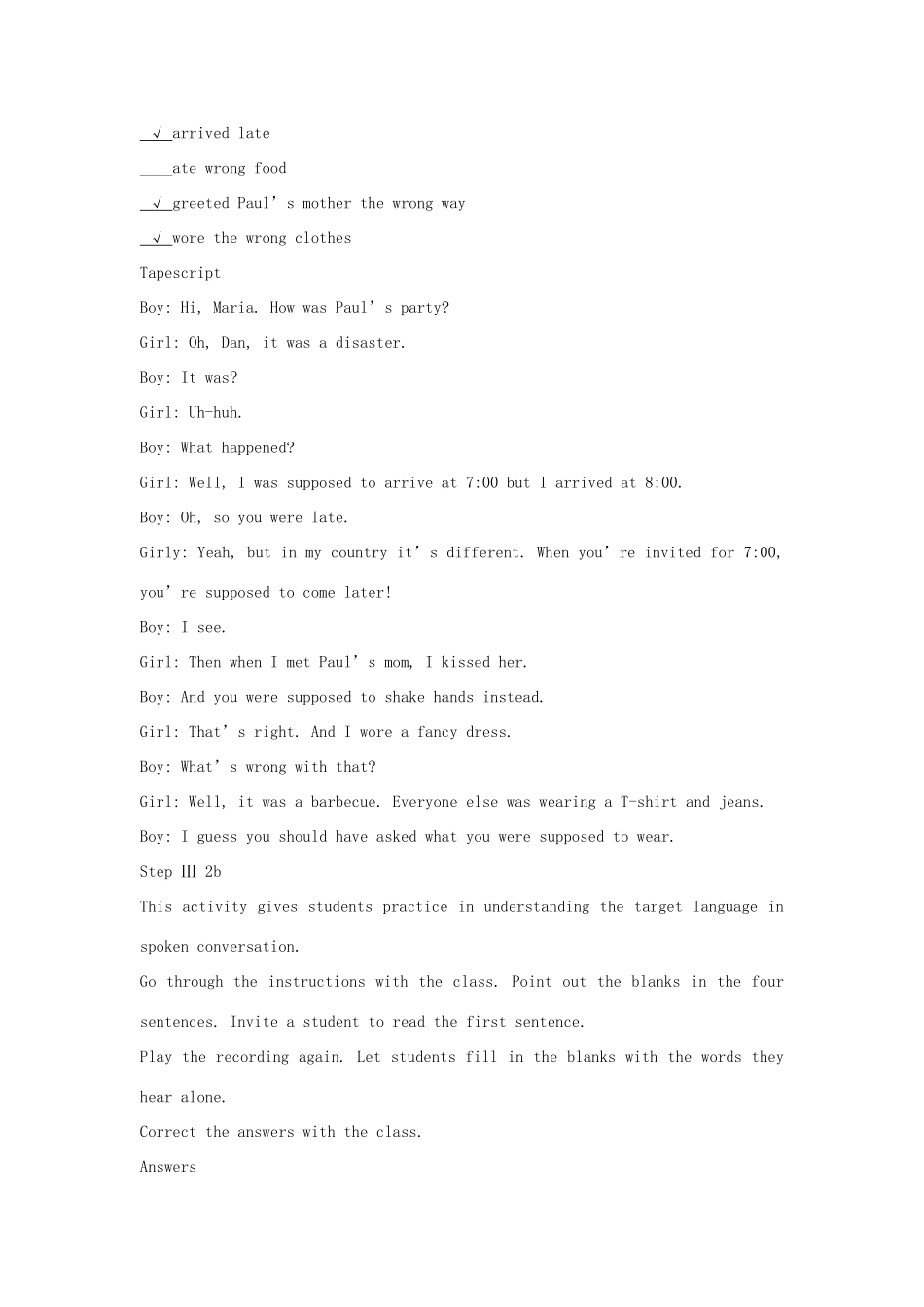 九年级英语全册 Unit 12 You’re supposed to shake hands The 2nd Period示范教案 人教新目标版_第3页