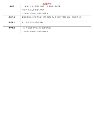 天津学大教育信息咨询有限公司中考英语专题复习 （三）主语从句教案-人教版初中九年级全册英语教案