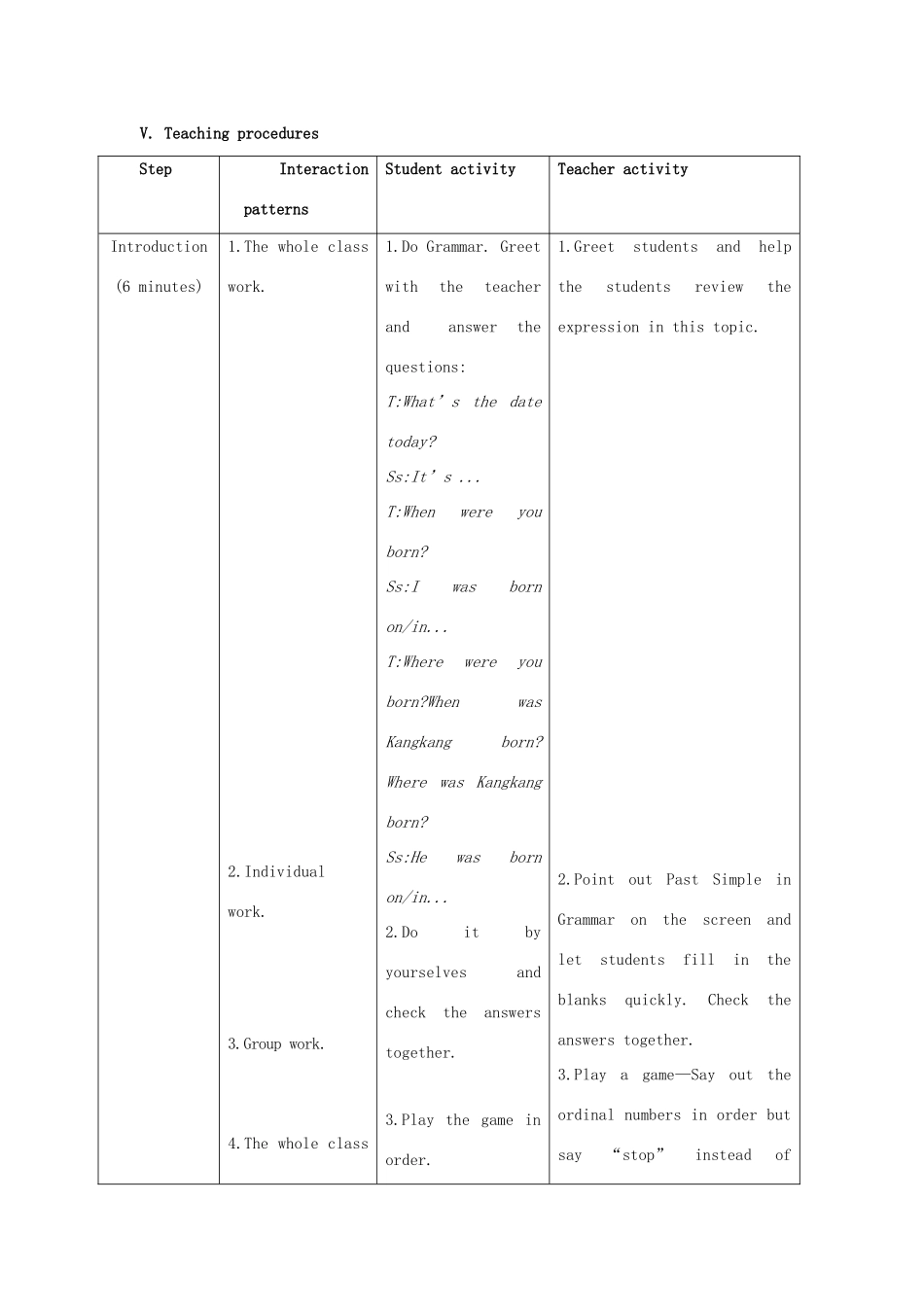 七年级英语下册 Unit 7 The Birthday Topic 1 When is your birthday Section D教案 （新版）仁爱版-（新版）仁爱版初中七年级下册英语教案_第3页