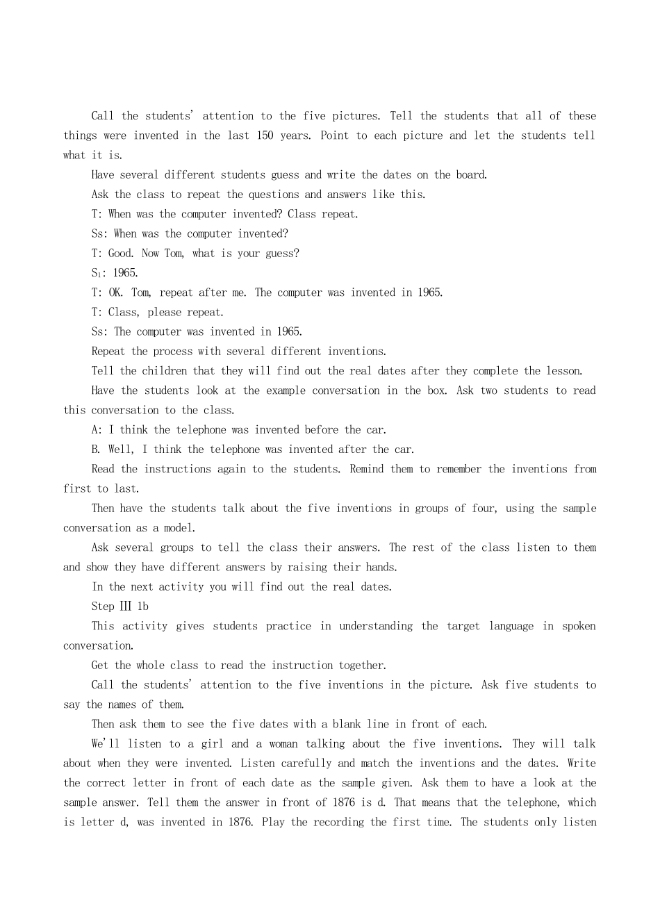 九年级英语全册 Unit 10 When was it invented？The First Period教案 人教新目标版_第2页