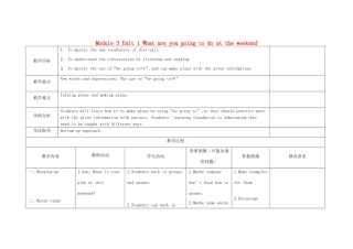 四川省华蓥市明月镇七年级英语下册 Module 3 Unit 1 What are you going to do at the weekend教案1 （新版）外研版