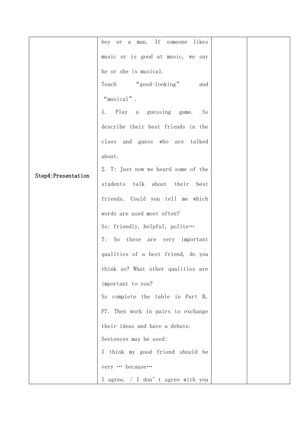 八年级英语上册 Unit1 Unit 1 Friends教案 牛津版_第3页