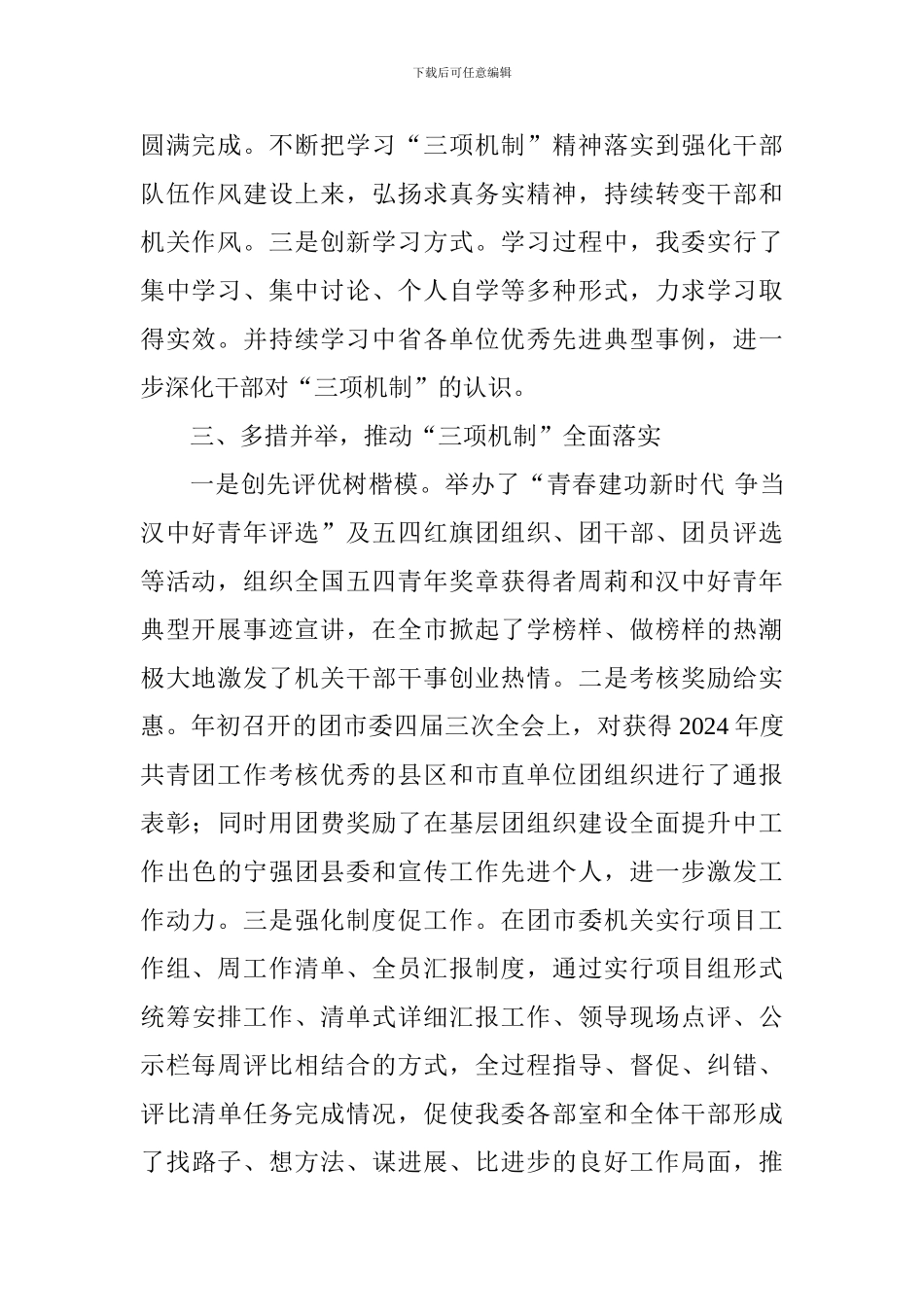 2024年上半年团市委贯彻落实“三项机制”工作总结_第2页