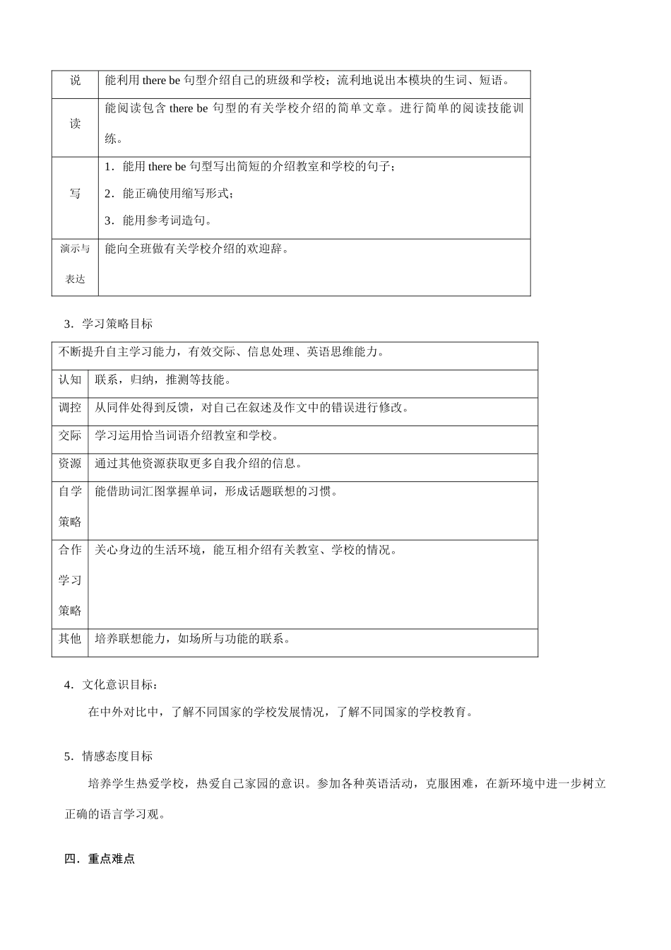 七年级英语Module3 My new school教案(2)外研社_第2页
