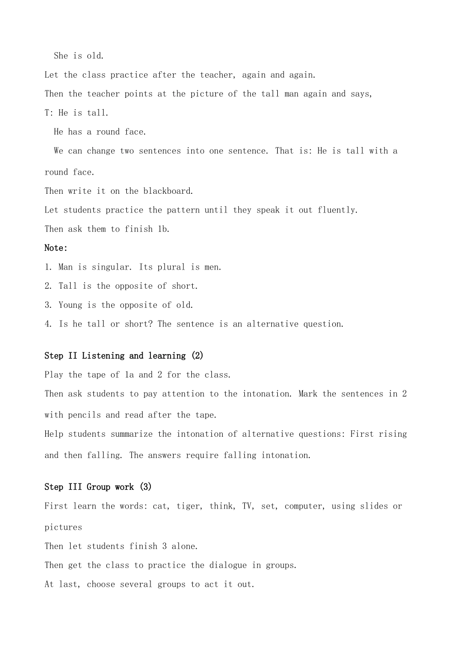 七年级英语Unit2 Looking Different教案 仁爱版_第3页