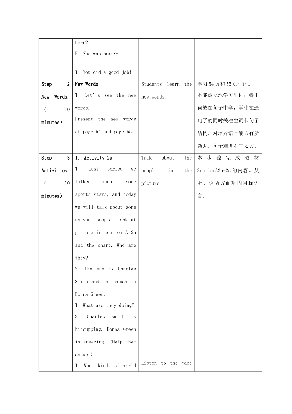 八年级英语上册 unit9 SectionA 2教案 人教新目标版_第2页