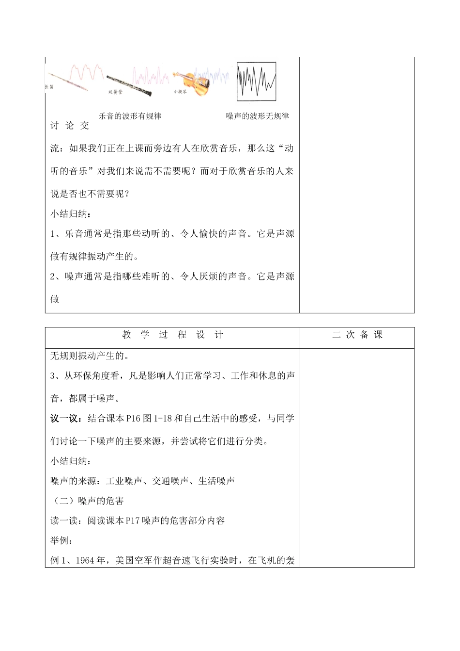 八年级物理上册 第一章 三、噪声及其控制教案 苏科版_第2页
