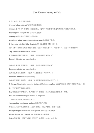 九年级英语It must belong to Carla