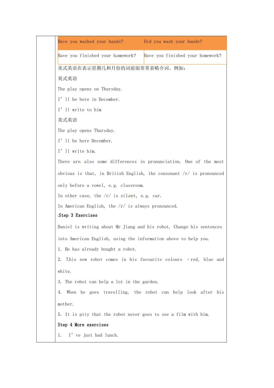 九年级英语下册 Unit 3 Robot Study skills教案 （新版）牛津版-（新版）牛津版初中九年级下册英语教案_第3页