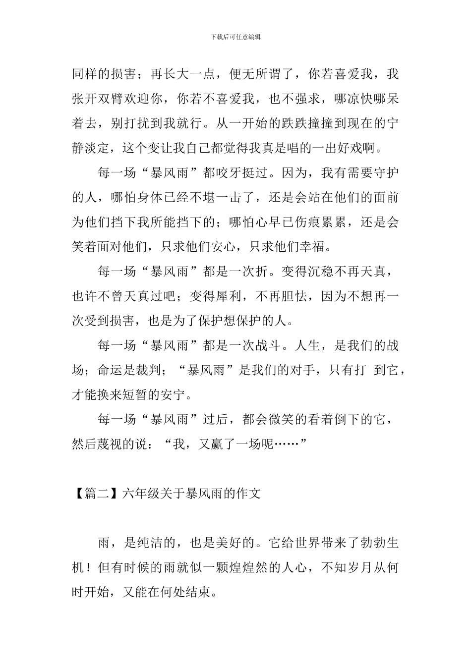 六年级关于暴风雨的作文_第2页