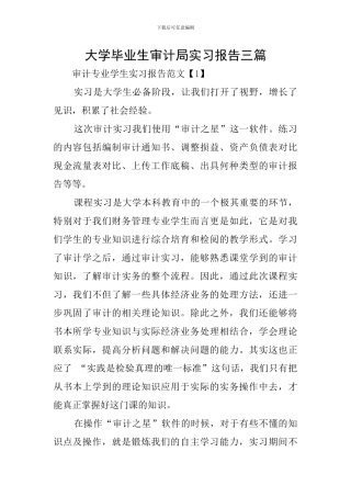大学毕业生审计局实习报告三篇