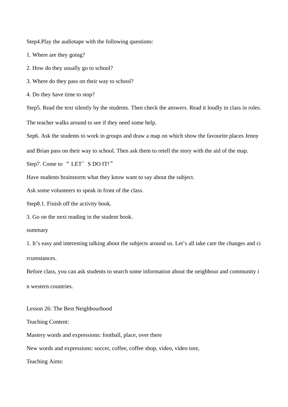 八年级英语上Unit4 My Neighbourhood教案_第2页