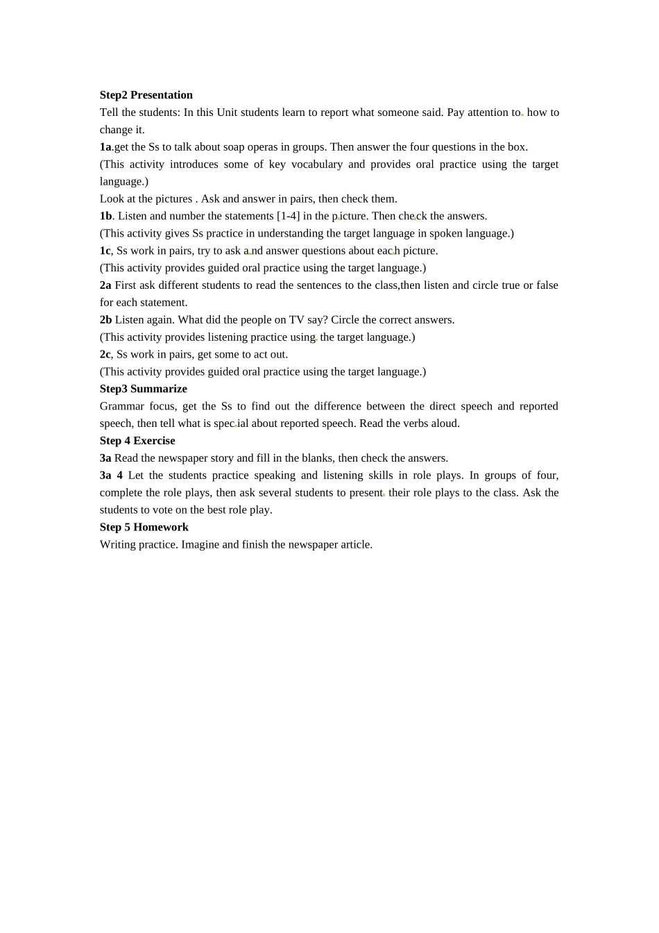 八年级英语上册 Unit 4 He said I was hard-working 教案 鲁教版_第2页