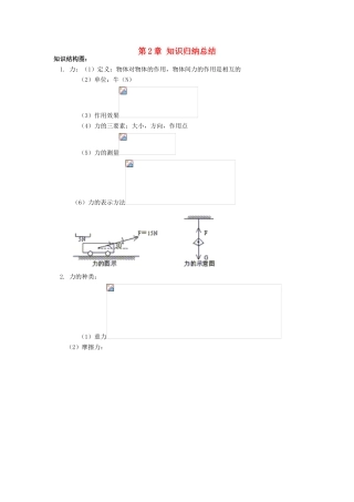 七年级科学下册：第2章 运动和力复习教案（浙教版）