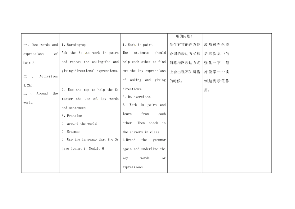 四川省华蓥市明月镇七年级英语下册 Module 6 Around town Unit 3 Language in use教案 （新版）外研版_第2页