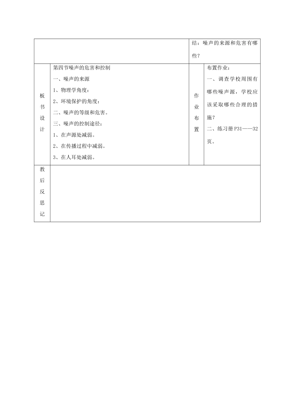 四川省宜宾市屏山县金江初级中学八年级物理上册 第二章 声现 第四节 噪声的危害和控制集体备课教案 （新版）新人教版_第3页