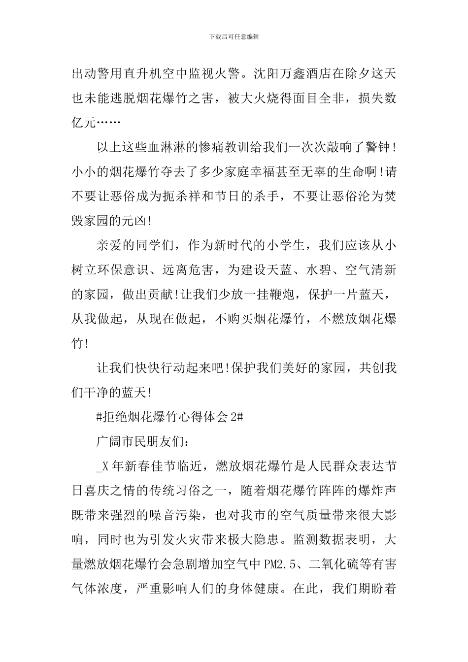 拒绝烟花爆竹个人心得体会700字_第2页